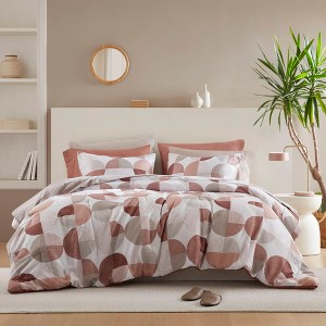 9Pcs BIAB Geometric Print Comforter Set, Premium Touch Contemporary Style All Season Bedding Set with Matching Shams and Sheets - 1 of 4