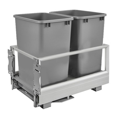 Rev-A-Shelf 4WCTM-18DM2-419-FL Double 35 qt Top Mount Waste Container, White