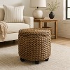 happimess Addie Modern Coastal Handwoven Water Hyacinth Storage Ottoman with Lid - 2 of 4