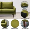 Velvet Sofa Mid-Century Modern Couch with Wooden Legs for Living Room - 3 of 4