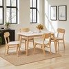 5-Piece Mid-Century Modern Dining Table Set with Solid Wood Frame Table and 4 Upholstered Rubberwood Chairs for Dining Room - 4 of 4