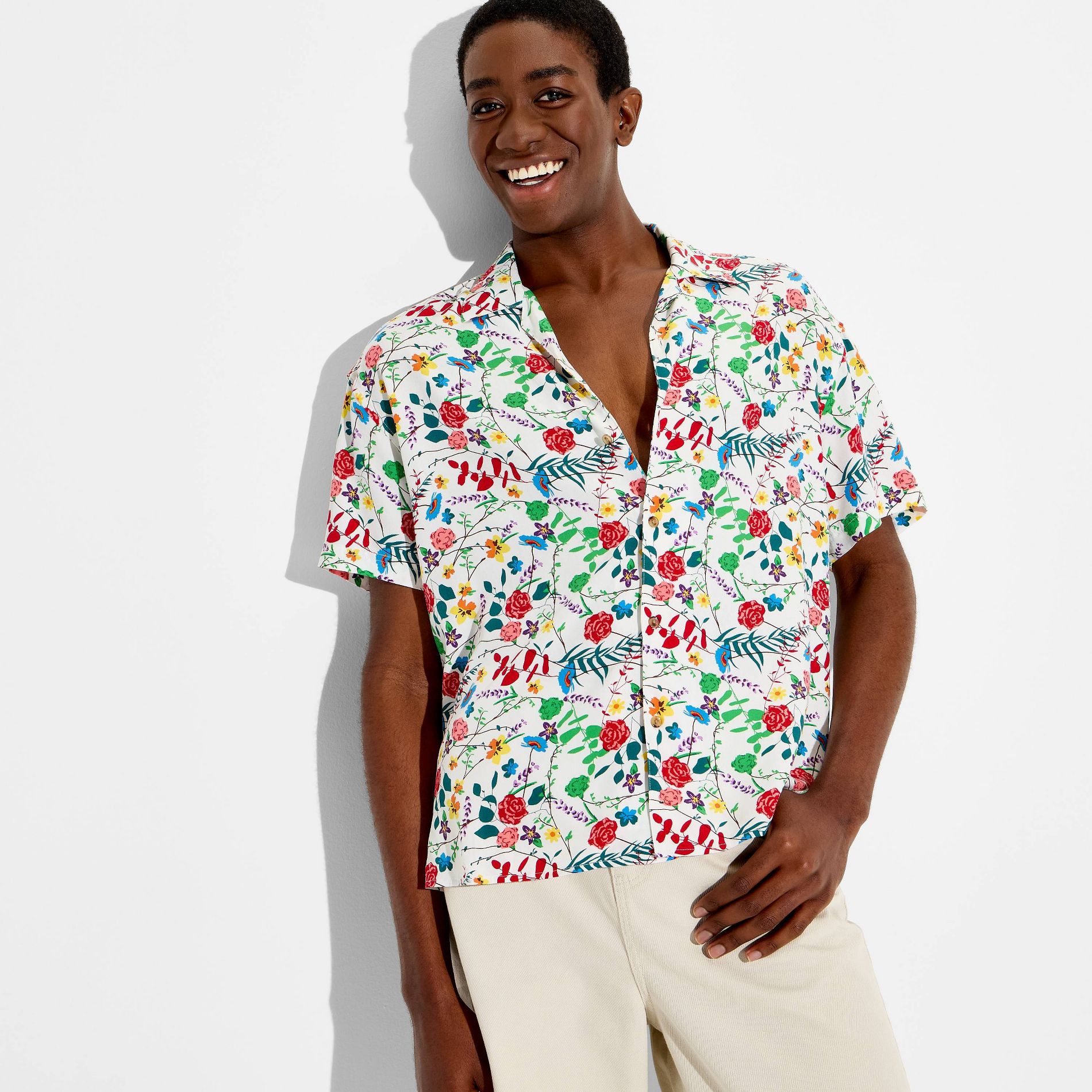 Pride Adult Short Sleeve Woven Top - Floral