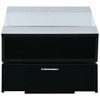 YOOCOZZ Glass-Top Coffee Table with Open Shelves and Cabinets,2-Tier Center Table-Black - 3 of 4