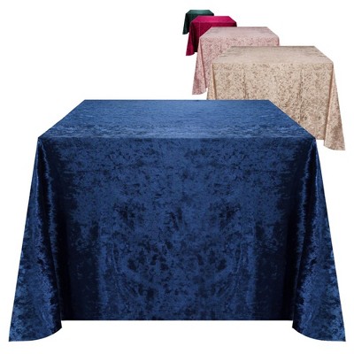 RCZ Décor Elegant Square Table Cloth - Made With Fine Crushed-Velvet Material, Beautiful Royal Blue Tablecloth With Durable Seams