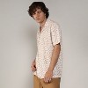 Campus Sutra Men Men's Off-White & Tan Brown Embroidered Circular Shirt - 3 of 4
