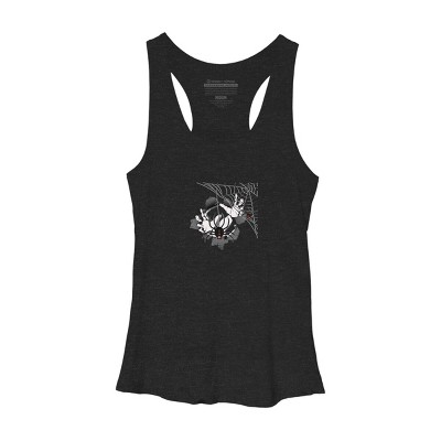 Women's Design By Humans Halloween theme T-shirt.Spider web By bambino Racerback Tank Top