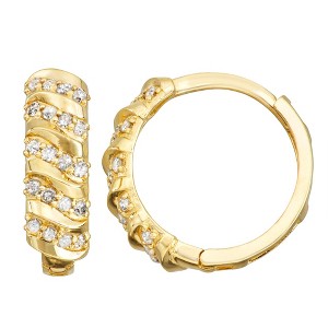 Designs By Gioelli 10K Yellow Gold Genuine Diamond Hoop Earrings - 1 of 2