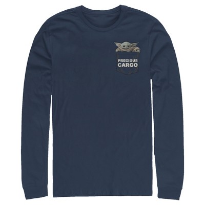 Men's Star Wars The Mandalorian The Child Precious Cargo Pocket Long Sleeve Shirt
