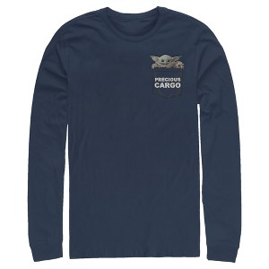 Men's Star Wars The Mandalorian The Child Precious Cargo Pocket Long Sleeve Shirt - 1 of 3