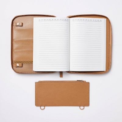 Zipper Tech Case with Pockets and 60 Page 0.3&#34; Rule Notebook Brown - Threshold&#8482;_0