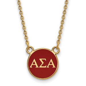 Black Bow Jewelry 14k Yellow Gold Plated Sterling Silver Alpha Sigma Alpha Greek Life Necklace 18 Inch - 1 of 4