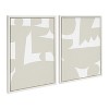 Kate and Laurel Sylvie Quiet Jungle 1 left and Right Neutral Abstract Framed Canvas by Kelly Knaga, 2 Piece 18x24, White - 2 of 4