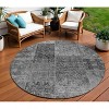 Gray Charcoal And Silver Patchwork Washable Indoor Outdoor Area Rug - 2 of 4