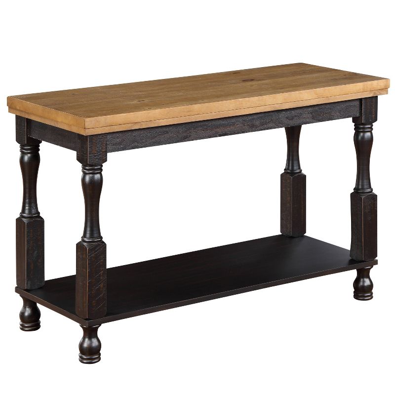 Philoree Wooden Traditional Sofa Table Antique Black and Oak - HOMES: Inside + Out, 1 of 9