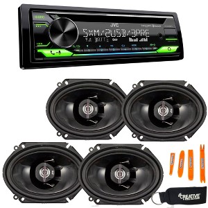 JVC KD-T915BTS - CD, Bluetooth, Dual USB, AUX, Amazon Alexa, SirusXM Ready + Two Pairs Of JVC 6x8" Speakers - 1 of 4