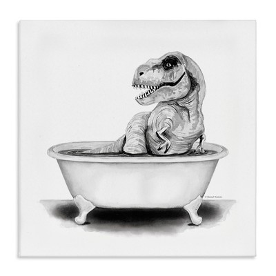 Stupell Industries Funny T-Rex Bathtub Washroom, 36" x 36"