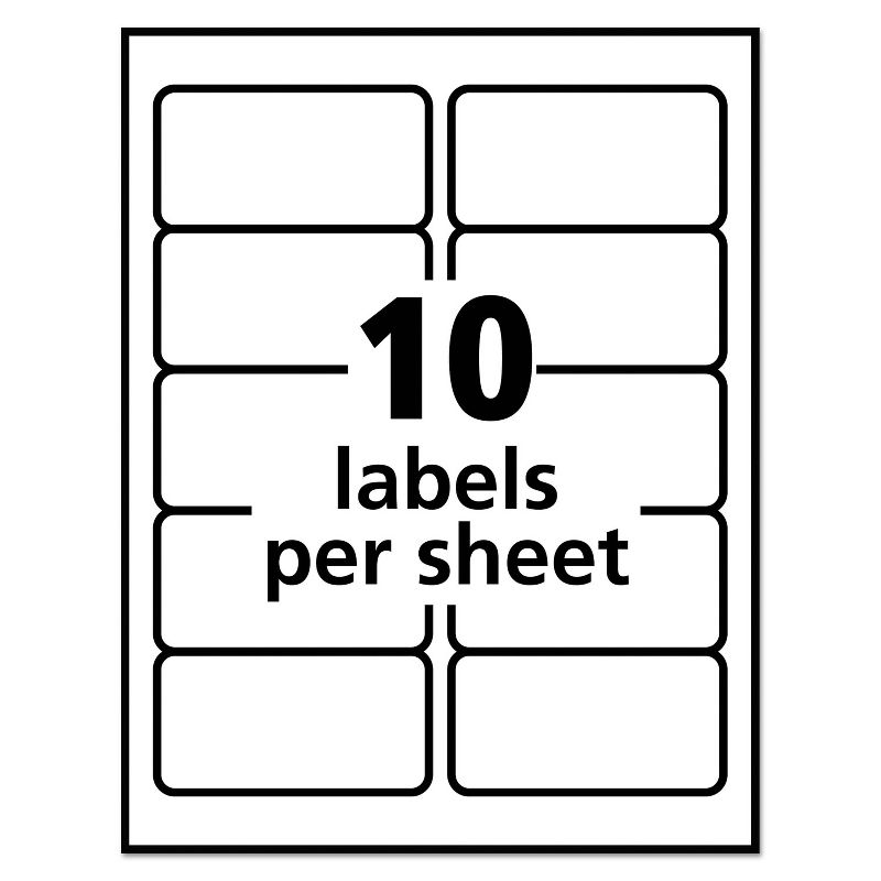 Avery Repositionable Shipping Labels Inkjet/Laser 2 x 4 White 1000/Box 55163, 3 of 8