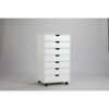 DOMETOUR 5 Drawer Mobile Storage Cabinet Dressers with Wheels for Office Bedroom Home White - 4 of 4