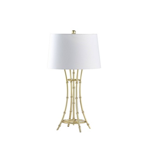 29.25 Kiara Modern Bamboo Metal Table Lamp Satin Gold - Ore International  : Target