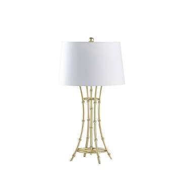 29.25" Kiara Modern Bamboo Metal Table Lamp Satin Gold - Ore International