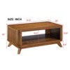 TiramisuBest Espresso Rectangular Coffee Table, Solid Wood Legs with Open Shelf for Living Room & Apartment - 4 of 4