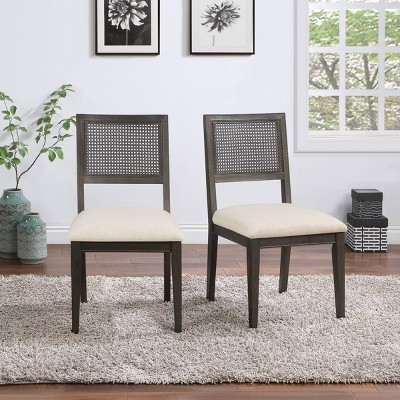 2pk Lantana Dining Chair Linen - OSP Home Furnishings: Polyester Upholstery, Rubberwood Legs, No Assembly Tools