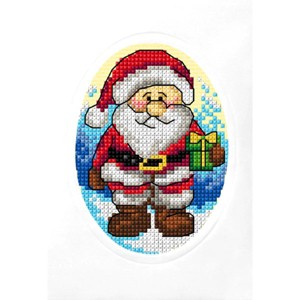 Orchidea Complete counted cross stitch kit - greetings card Santa