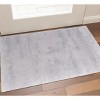 Gray and Ivory Abstract Power Loom Worn Faded Area Rug - 2 of 3