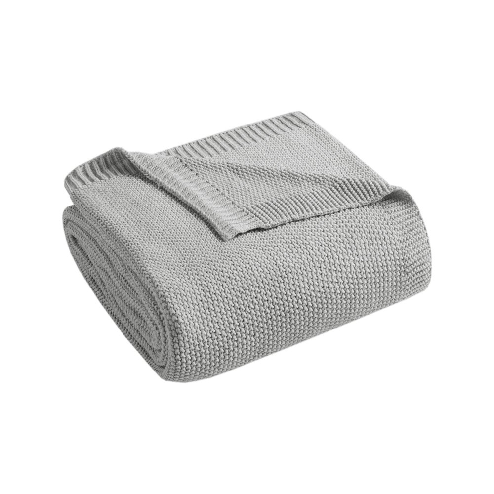 Photos - Duvet Twin Bree Knit Bed Blanket Gray