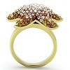 Slickblue Women's IP Gold Stainless Steel Starfish Ring with Pave Multi-Color Synthetic Crystal, Size 5-10 - 3 of 4