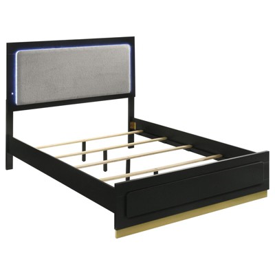 Coaster Home Furnishings Caraway Queen Bed with LED Headboard Black and Grey