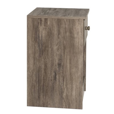 Astrid Tall 1-Drawer Nightstand in Drifted Gray with Solid Wood Knobs