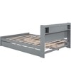 NicBex Queen Platform Bed Modern Wooden Bed Frame with Trundle, Storage Headboard, 2 Drawers and LED Lights for Bedroom, No Box Spring Required - 4 of 4