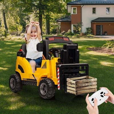 12V Kids Electric Ride On Forklift Truck with Remote Control & Liftable Forks/Pallet