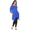 Women's Plus Size 3/4 Sleeve Makayla Tunic Top with Pockets - White Mark - 2 of 3