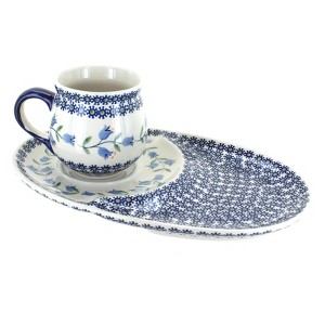 Blue Rose Polish Pottery P006-K090 Manufaktura Breakfast Plate & Bubble Mug Set - 1 of 2