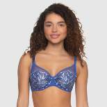 Paramour Women's Lotus Unlined Embroidered Bra - Dazzling Blue