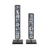 Decorative Candle Holders Set of 2 with Geometric Stacked Block Design, Elegant Tabletop or Floor Candle Holder for Living Room or Centerpiece Decor - 4 of 4