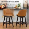 Arceso Swivel Bar Stools, 26 Inch  Bar Stools with Back, Solid Wood Legs with footrest, Retro Nailhead Trim Barstools for Kitchen Island - 3 of 4