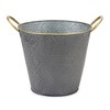 Grey and Gold Metal Plant Pails, Set of 3 – 13" Tall by Melrose - 2 of 4