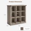 9-Cube Storage Organizer Bookshelf, 4-Tier Farmhouse Horizontal Wood Bookcase, 37.4" Long Low Storage Shelf - 2 of 4