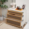 Costway 3-Drawer Rattan Dresser Modern Closet Chest Storage Cabinet Living Room Entryway - 4 of 4