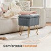 Okak Exquisite Storage Ottoman Bench Coffee Table, Vanity Stool Chair, Soft Upholstered Makeup Footrest for Couch Living Room Bedroom Entrance, Gray - 3 of 4