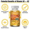 Mulittea 10000 IU Vitamin D3 K2, Support Bone & Joint Health, Increase Immunity, 60 Softgels - 2 of 4
