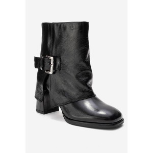 LORE - Black Patent Leather Block Heel Boot (Women) | Forever & Always Shoes - 1 of 4