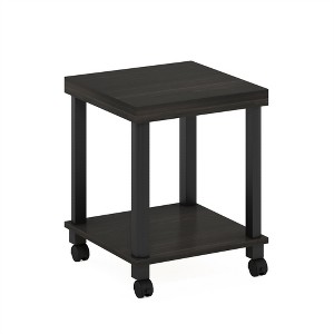 Furinno Turn-N-Tube Classic 2-Tier End Table, Side Table with Casters, Espresso/Black - 1 of 1