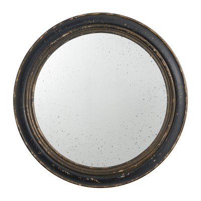 GlasFlength Decorative Wall Mirrors Circle Accent Mirror Wall Mirror Antique Classic Mirror Decorative Mirror for Living Room, Black, 23.6"*23.6"*0.8"