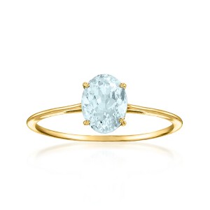 Ross-Simons 1.00 Carat Oval Aquamarine Ring in 14kt Yellow Gold - 1 of 4