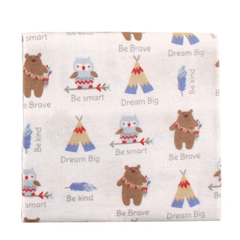 Luvable Friends Unisex Baby Cotton Flannel Receiving Blankets, Tribe 7-Pack, One Size, 2 of 3