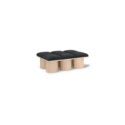 Meridian Furniture,Pavilion Black Boucle Fabric Bench